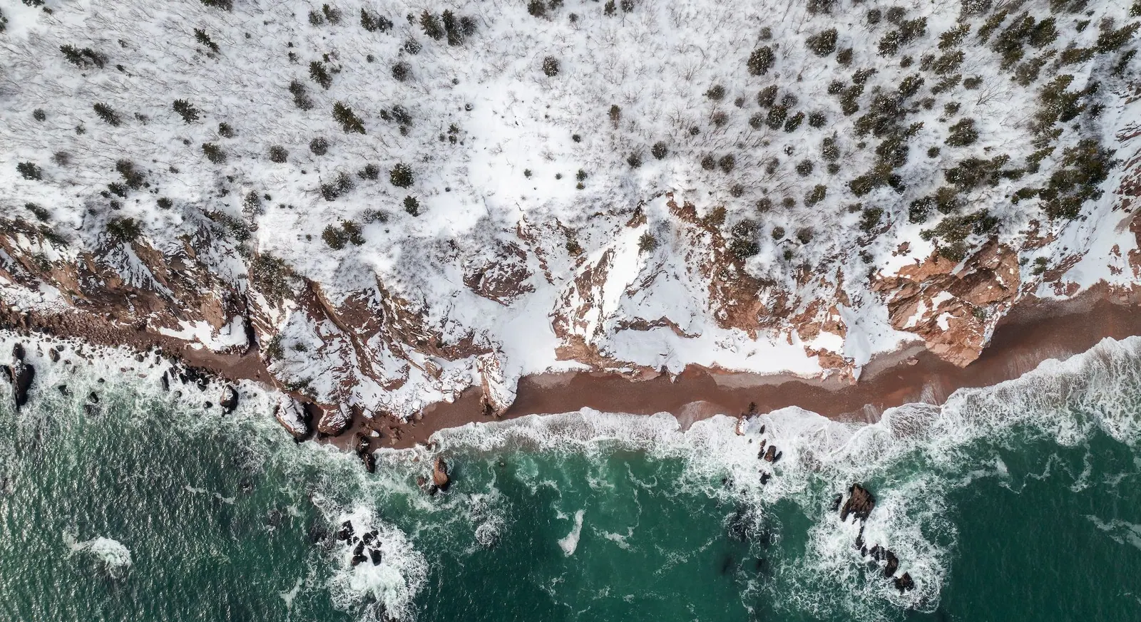 Aerial view of Cape Smokey and the coastline of Cape Breton